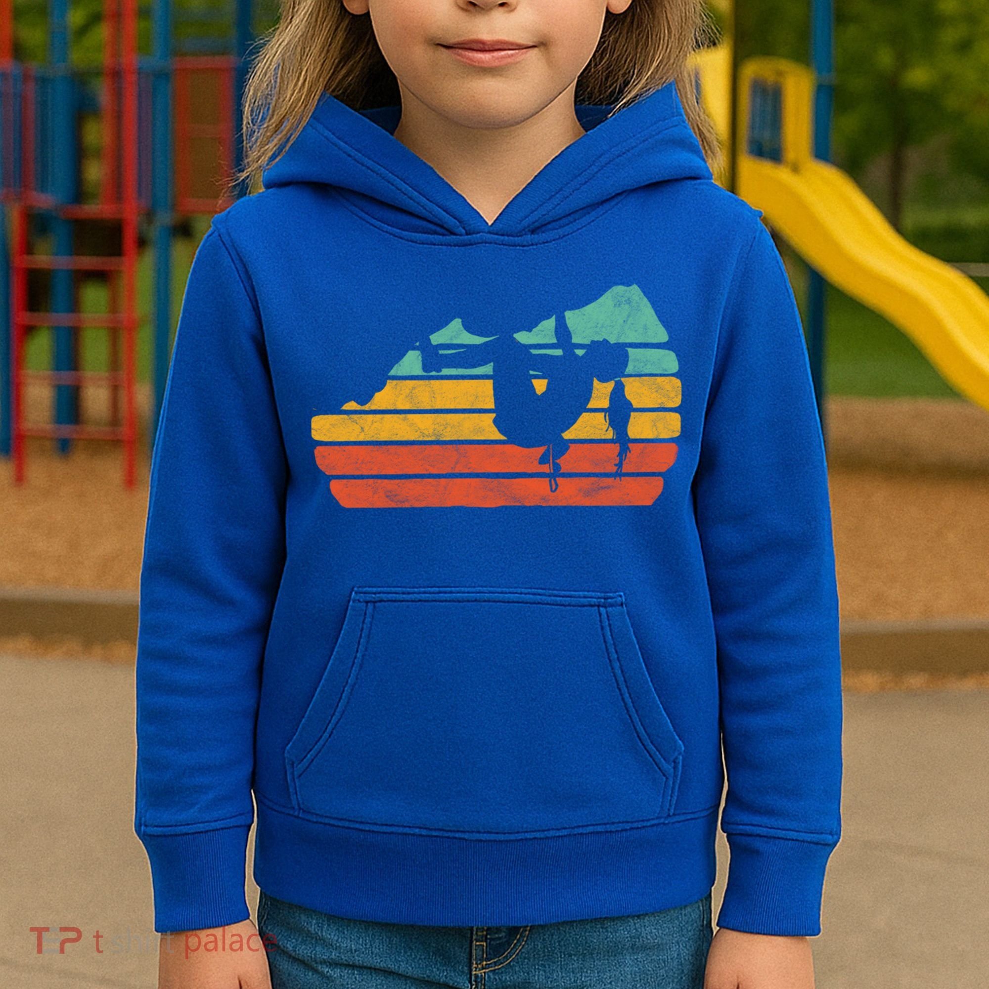 Climb Like A Girl Rock Climbing And Bouldering Retro Gift Kids Hoodie