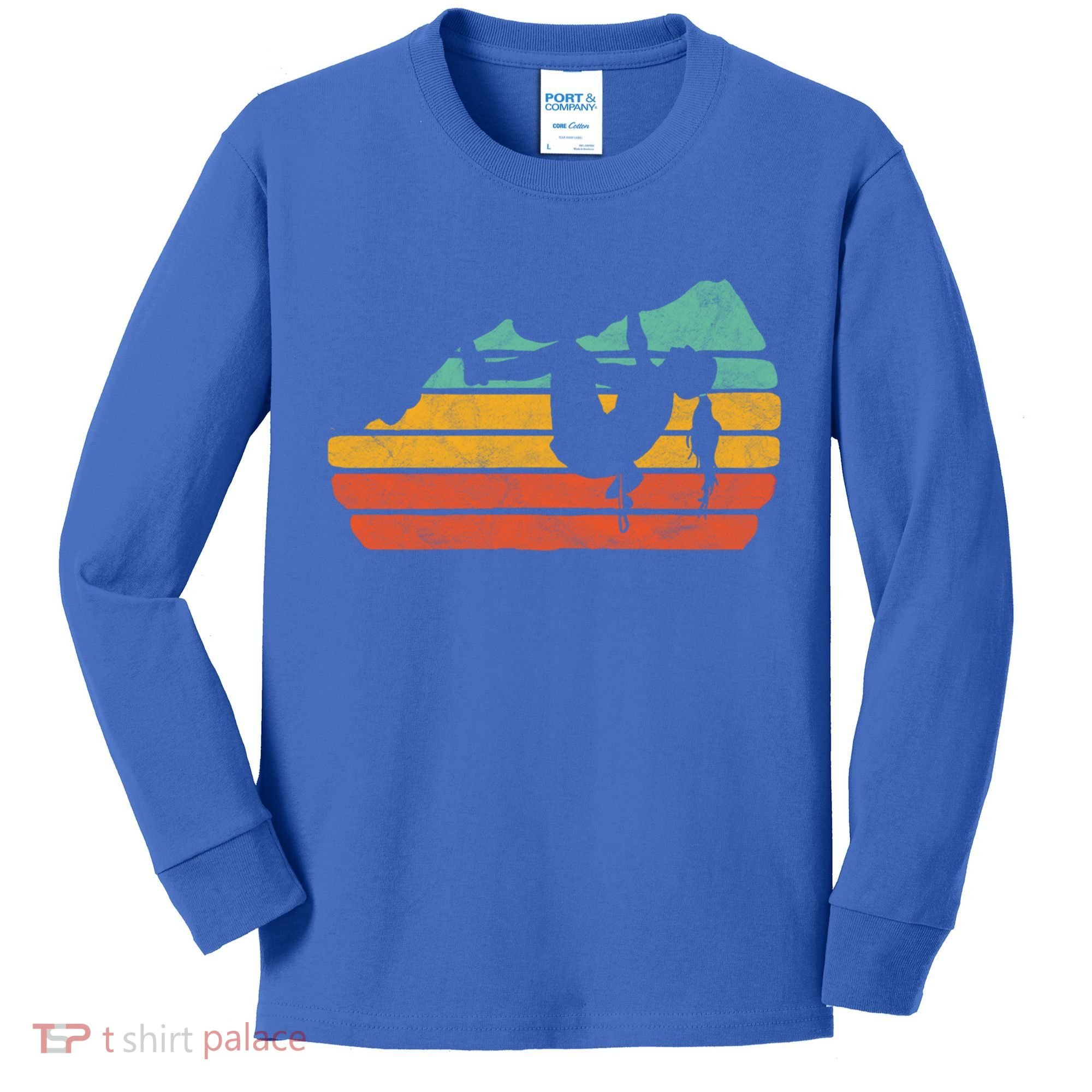 Climb Like A Girl Rock Climbing And Bouldering Retro Gift Kids Long Sleeve Shirt