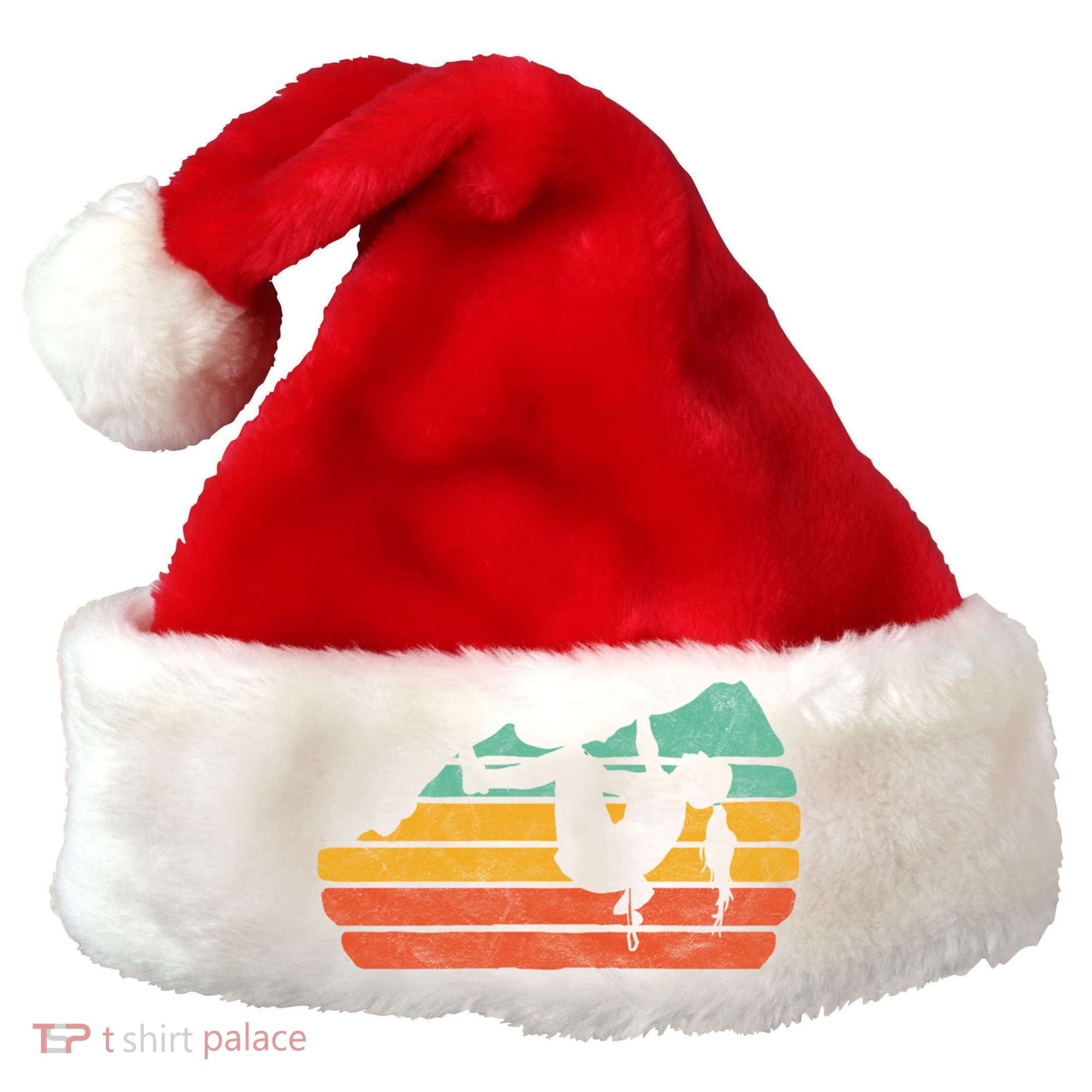 Climb Like A Girl Rock Climbing And Bouldering Retro Gift Santa Hat