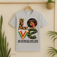 Counselor Love Afro African American Black History Month T-Shirt thumb 2