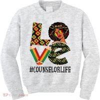 Counselor Love Afro African American Black History Month Kids Sweatshirt thumb 0