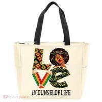 Counselor Love Afro African American Black History Month Tote Bag thumb 0