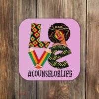 Counselor Love Afro African American Black History Month Coaster thumb 0