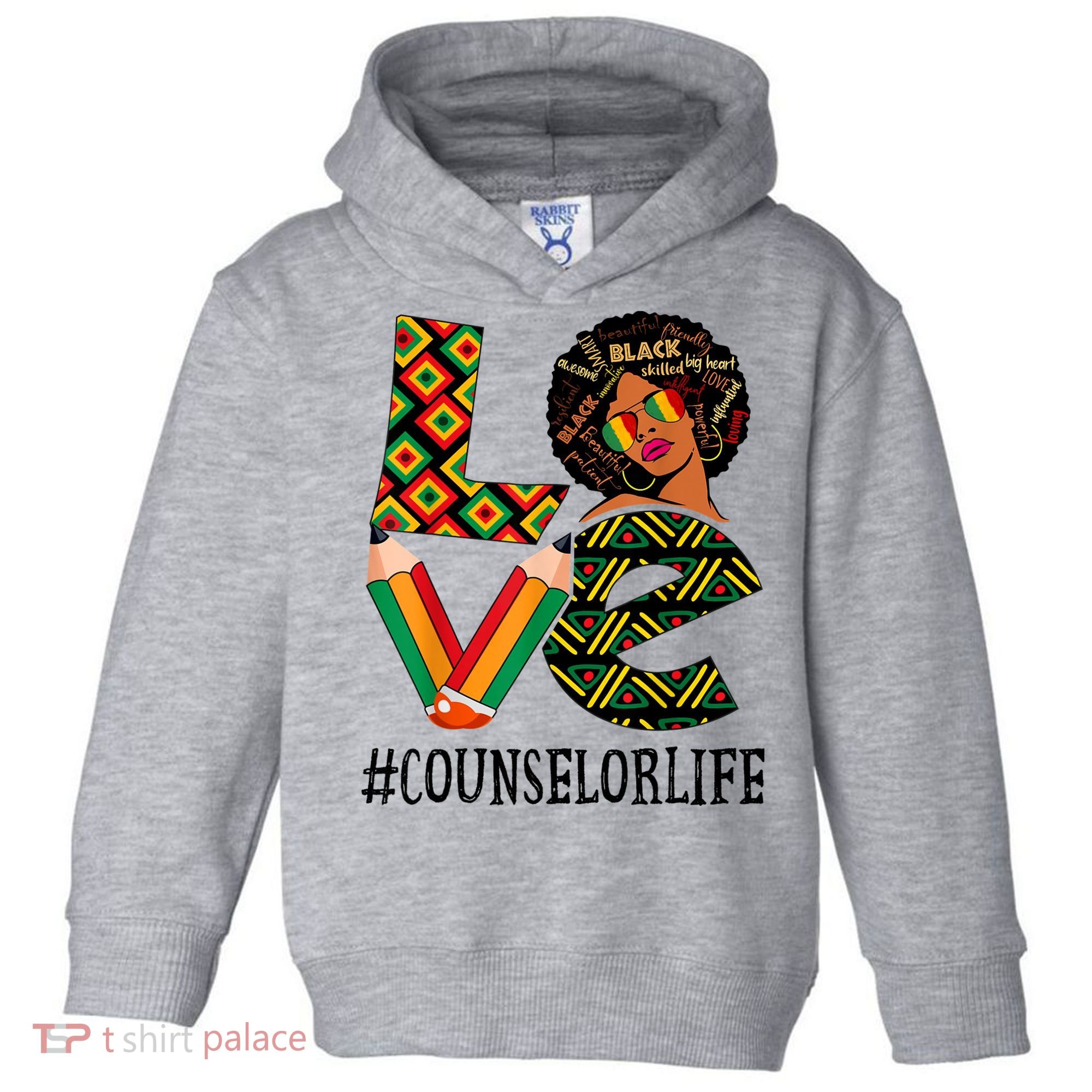 Counselor Love Afro African American Black History Month Toddler Hoodie