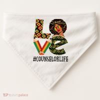 Counselor Love Afro African American Black History Month USA-Made Doggie Bandana thumb 0