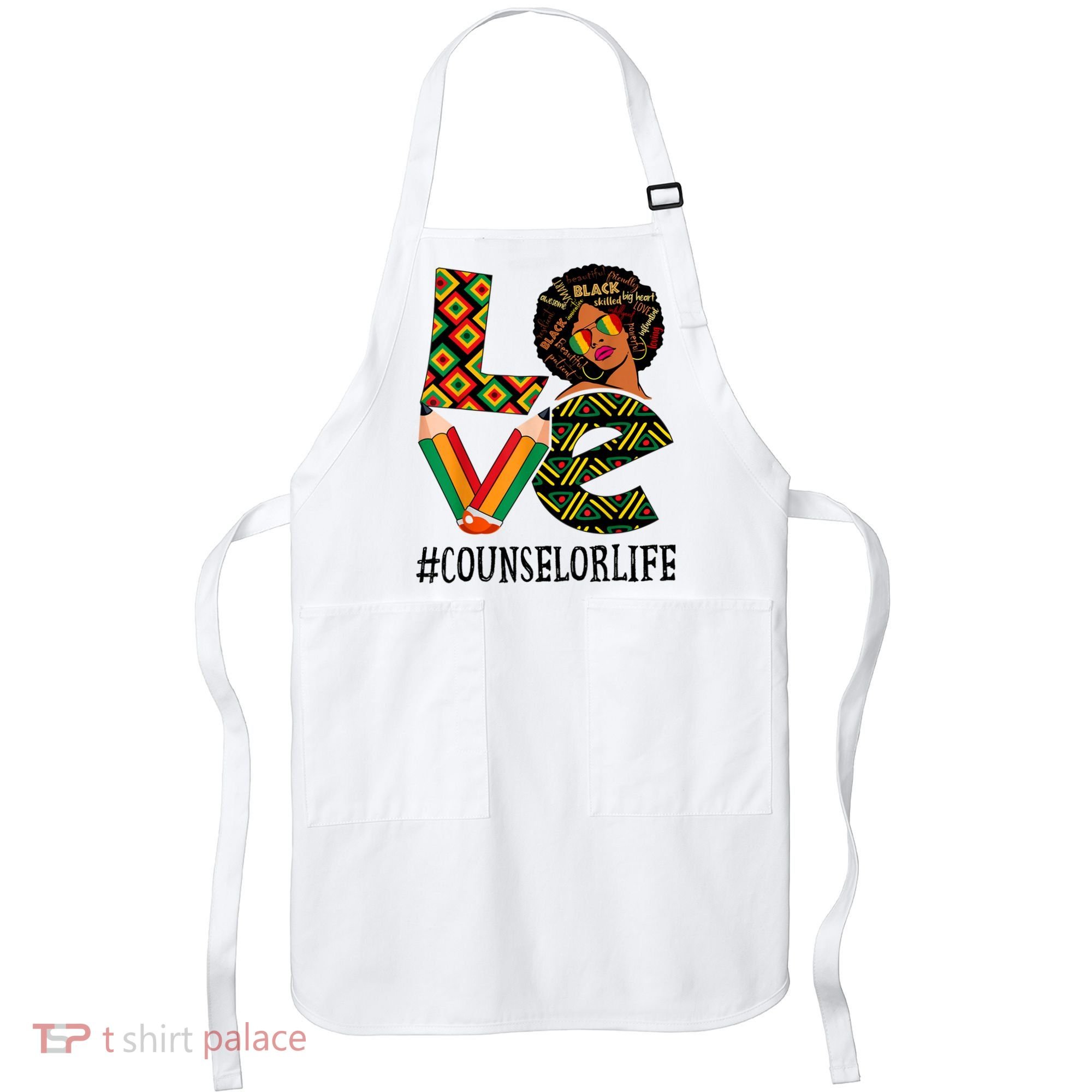 Counselor Love Afro African American Black History Month Apron