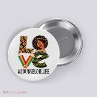 Counselor Love Afro African American Black History Month Button thumb 0
