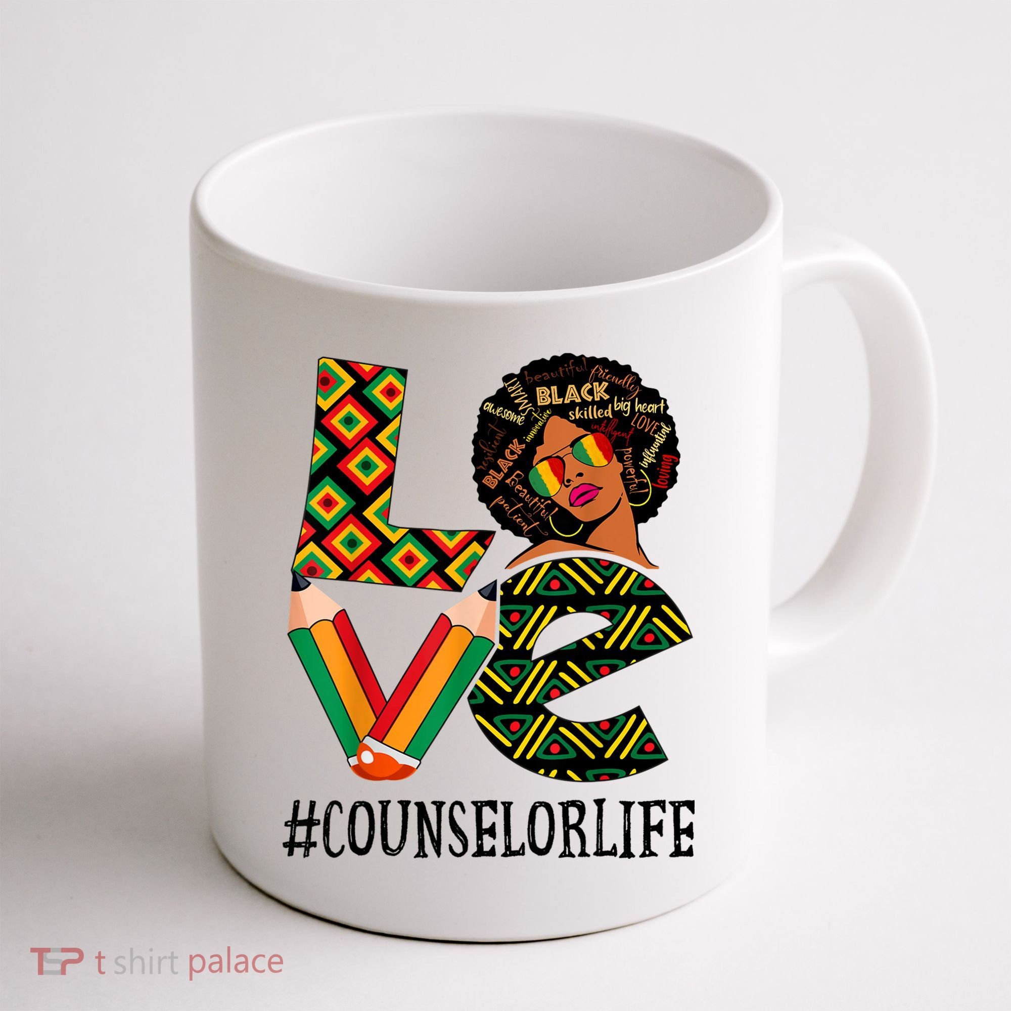 Counselor Love Afro African American Black History Month Coffee Mug