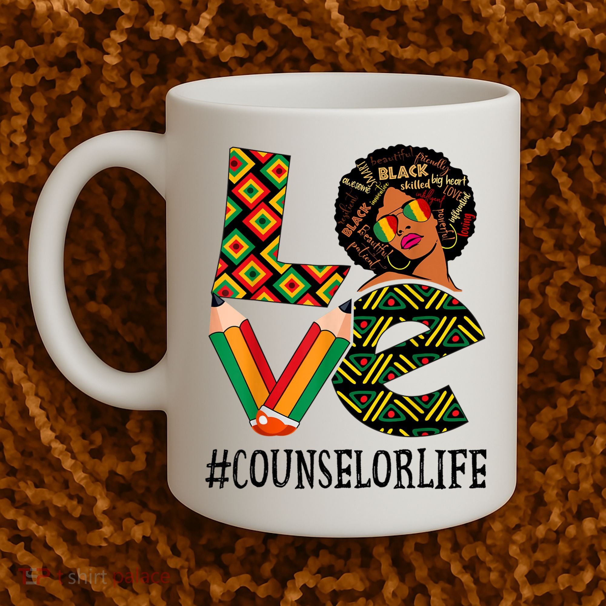 Counselor Love Afro African American Black History Month Coffee Mug