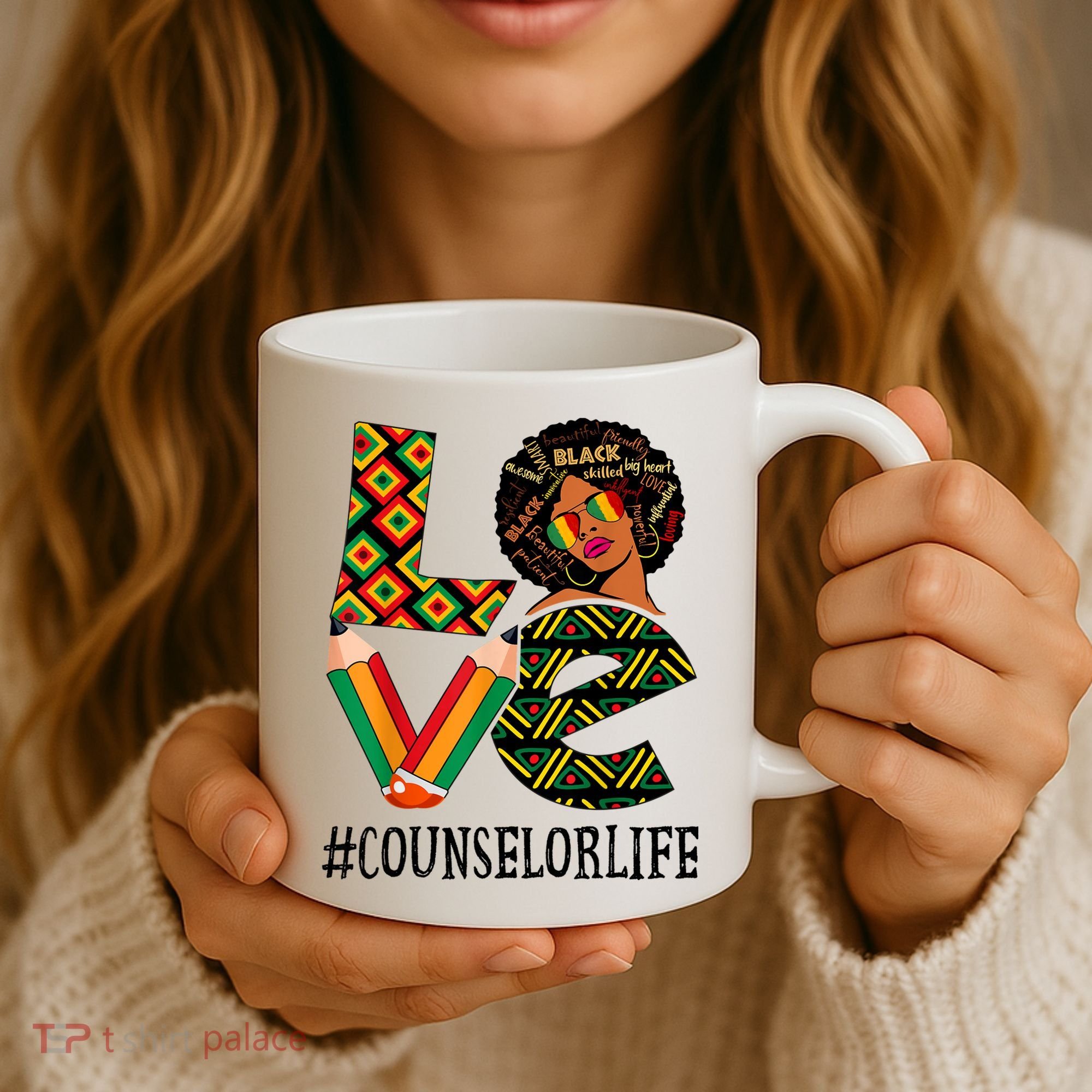 Counselor Love Afro African American Black History Month Coffee Mug