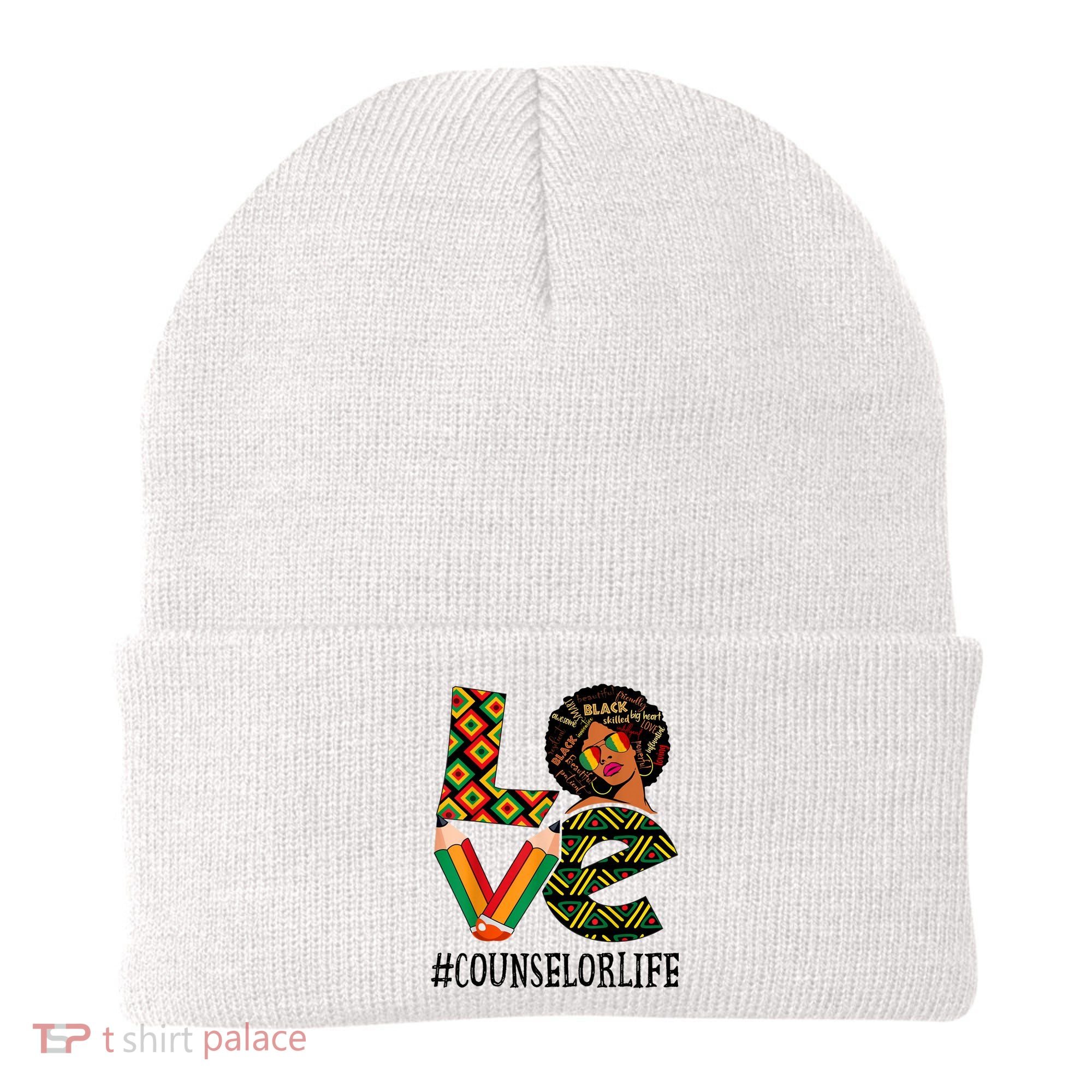 Counselor Love Afro African American Black History Month Beanie