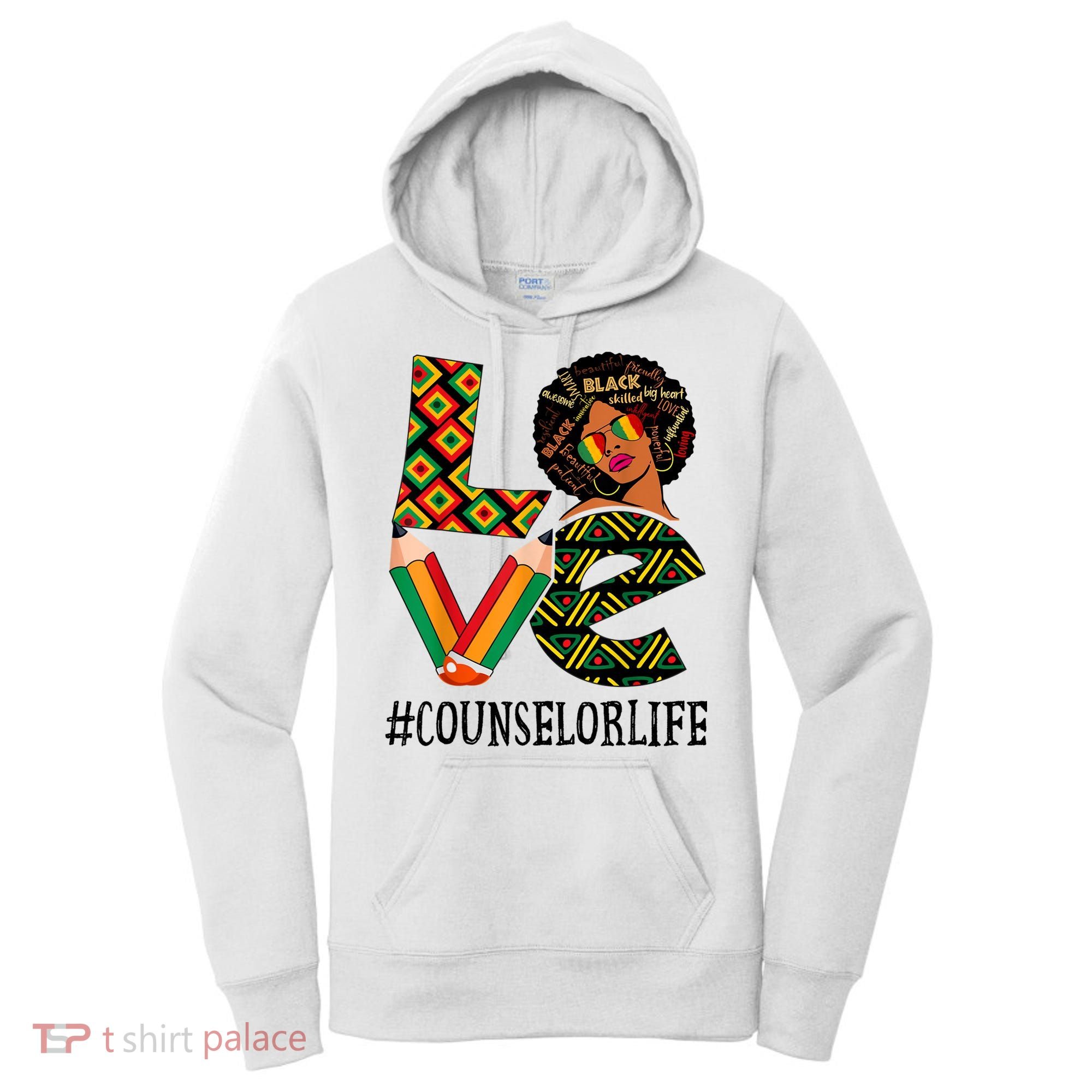 Counselor Love Afro African American Black History Month Women's Hoodie