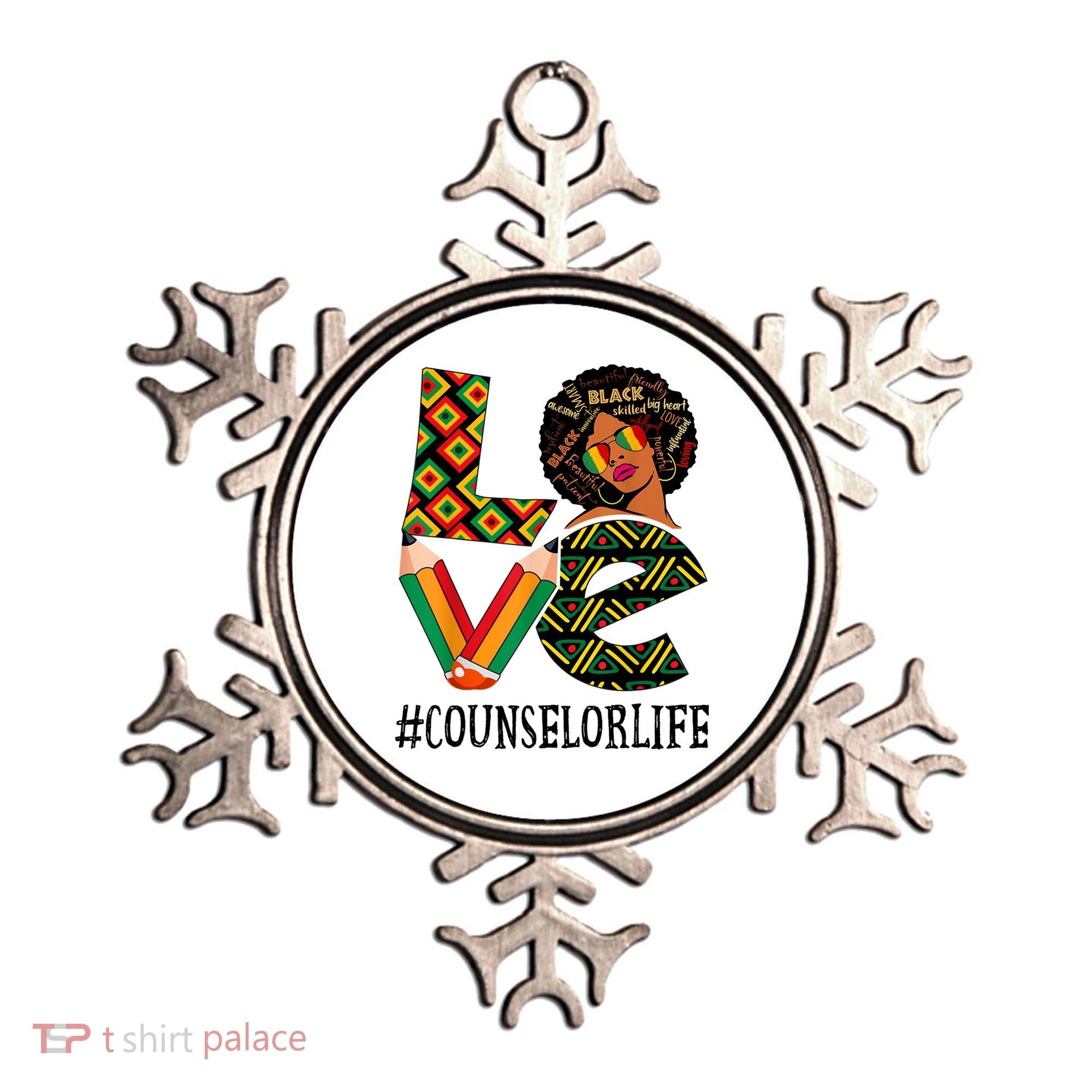 Counselor Love Afro African American Black History Month Ornament