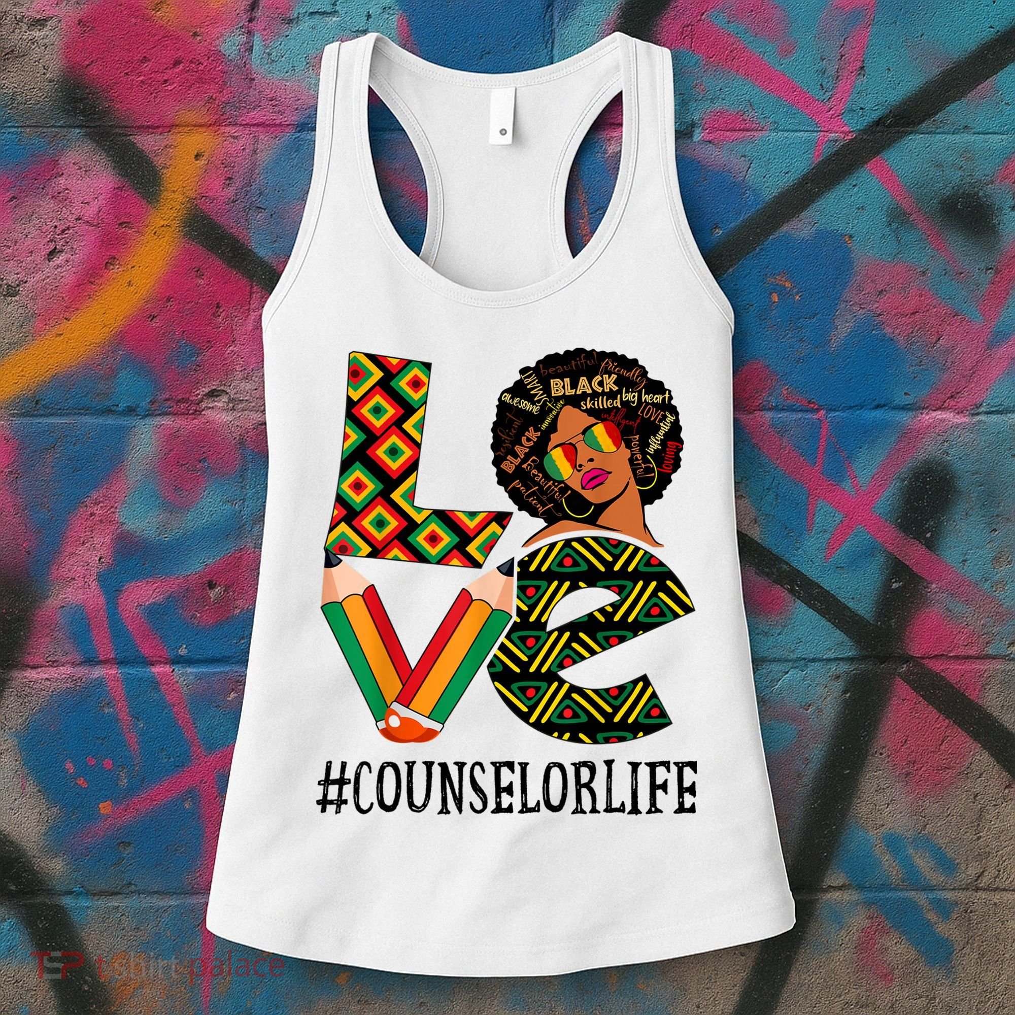 Counselor Love Afro African American Black History Month Women's Tank Top
