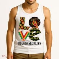 Counselor Love Afro African American Black History Month Tank Top thumb 3