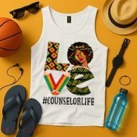 Counselor Love Afro African American Black History Month Tank Top thumb 4