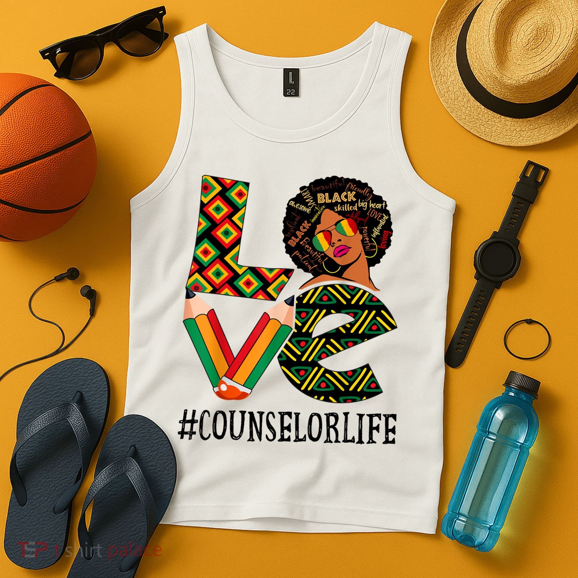 Counselor Love Afro African American Black History Month Tank Top