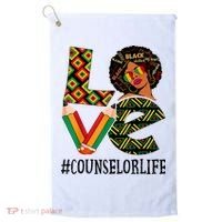 Counselor Love Afro African American Black History Month Golf Towel thumb 0