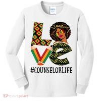 Counselor Love Afro African American Black History Month Kids Long Sleeve Shirt thumb 0