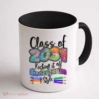 Class Of 2031 Kicking It Off Kindergarten Style Coffee Mug thumb 1