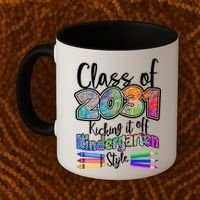 Class Of 2031 Kicking It Off Kindergarten Style Coffee Mug thumb 2