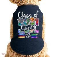 Class Of 2031 Kicking It Off Kindergarten Style Doggie Tank thumb 0