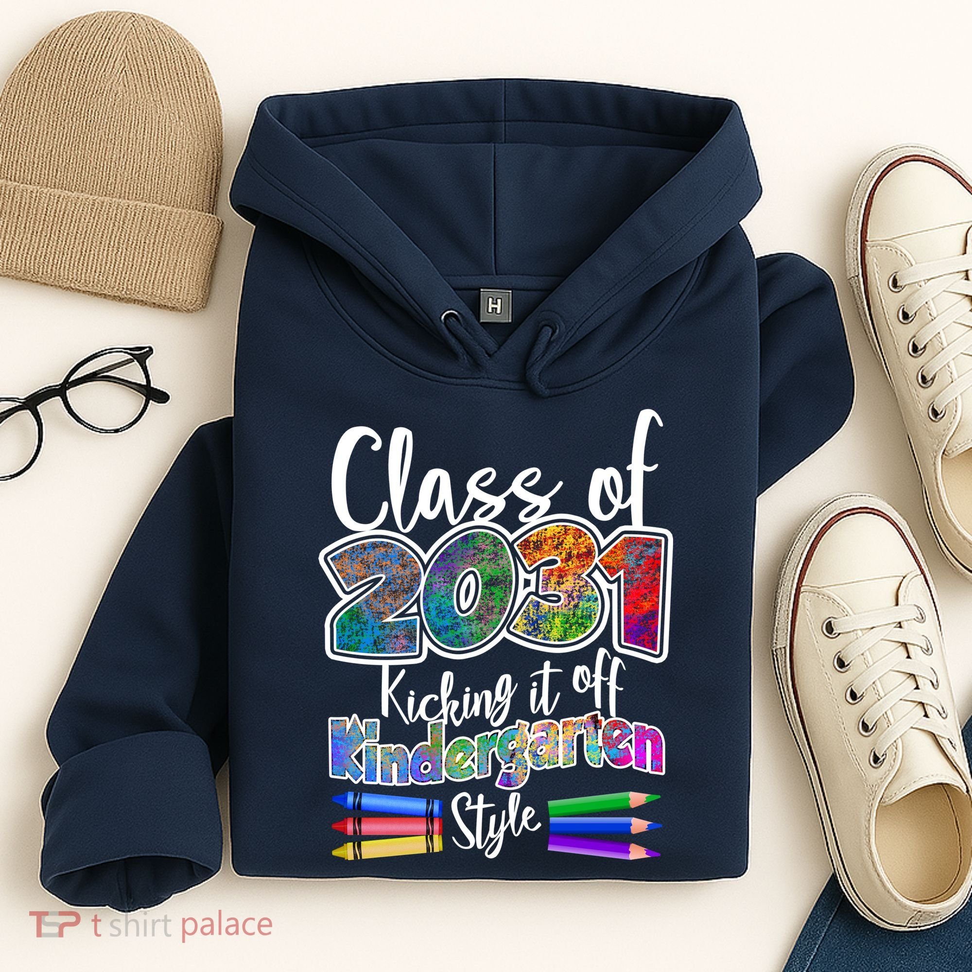 Class Of 2031 Kicking It Off Kindergarten Style Hoodie