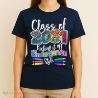 Class Of 2031 Kicking It Off Kindergarten Style T-Shirt thumb 4