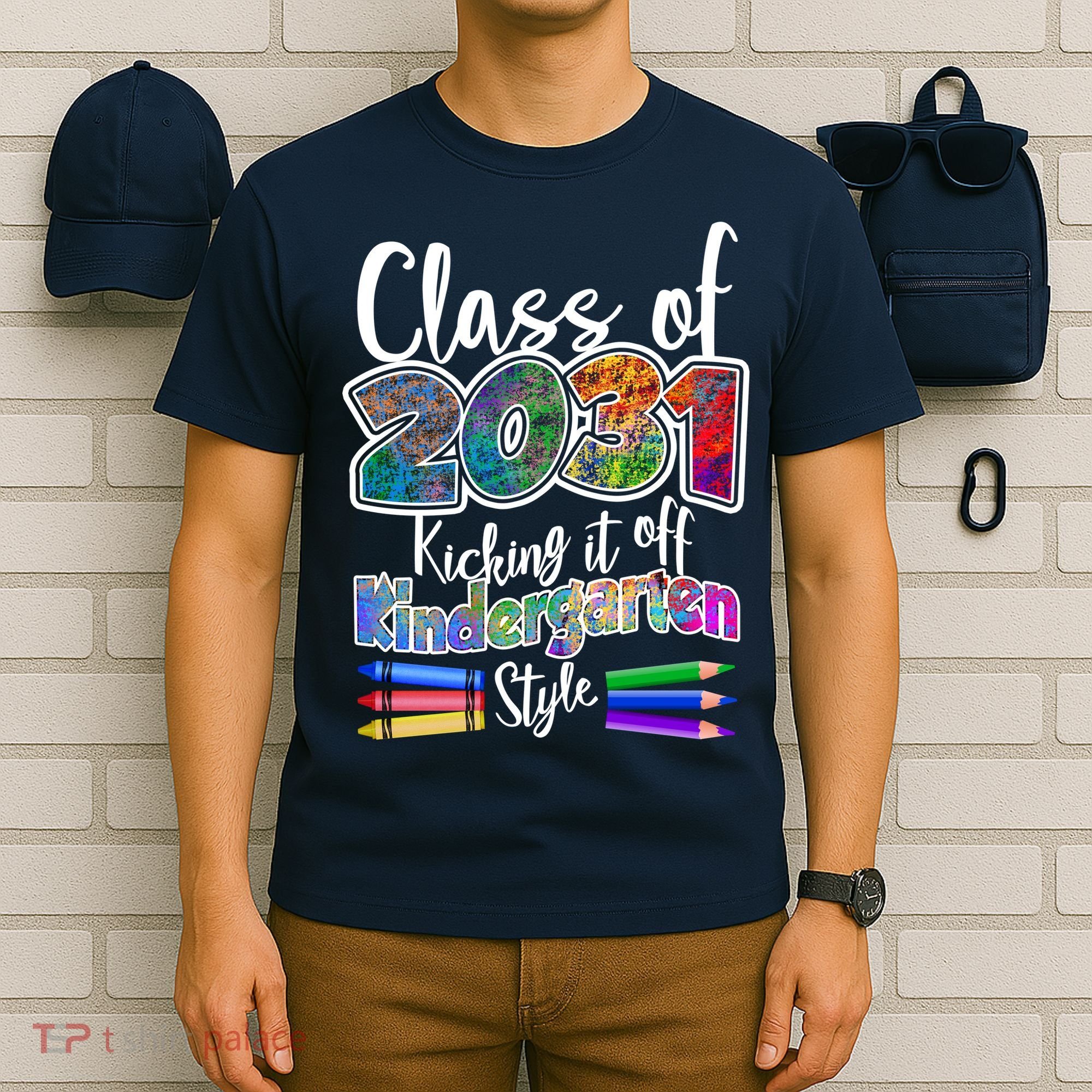 Class Of 2031 Kicking It Off Kindergarten Style T-Shirt