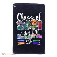 Class Of 2031 Kicking It Off Kindergarten Style Golf Towel thumb 0
