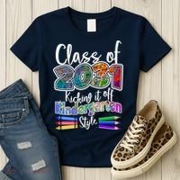 Class Of 2031 Kicking It Off Kindergarten Style Women's T-Shirt thumb 3