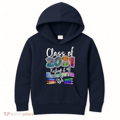 Class Of 2031 Kicking It Off Kindergarten Style Kids Hoodie