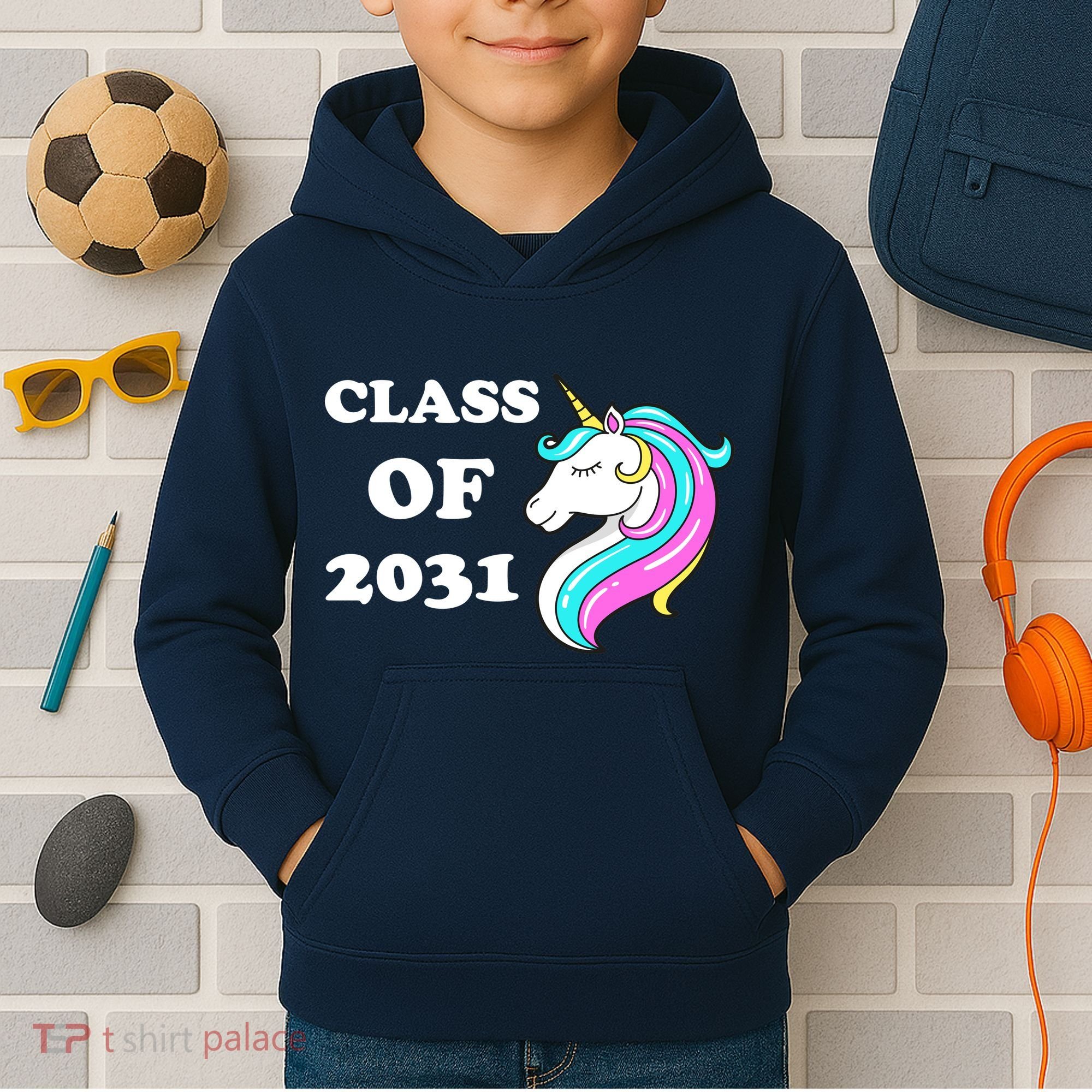 Class Of 2031 Unicorn Kids Hoodie