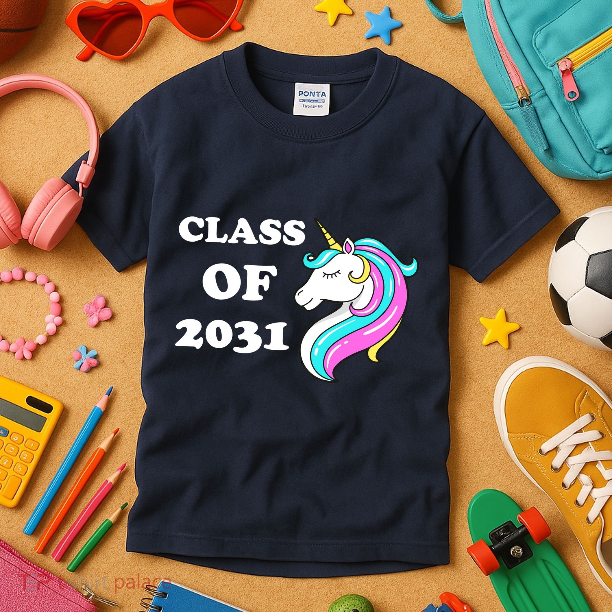 Class Of 2031 Unicorn Kids T-Shirt