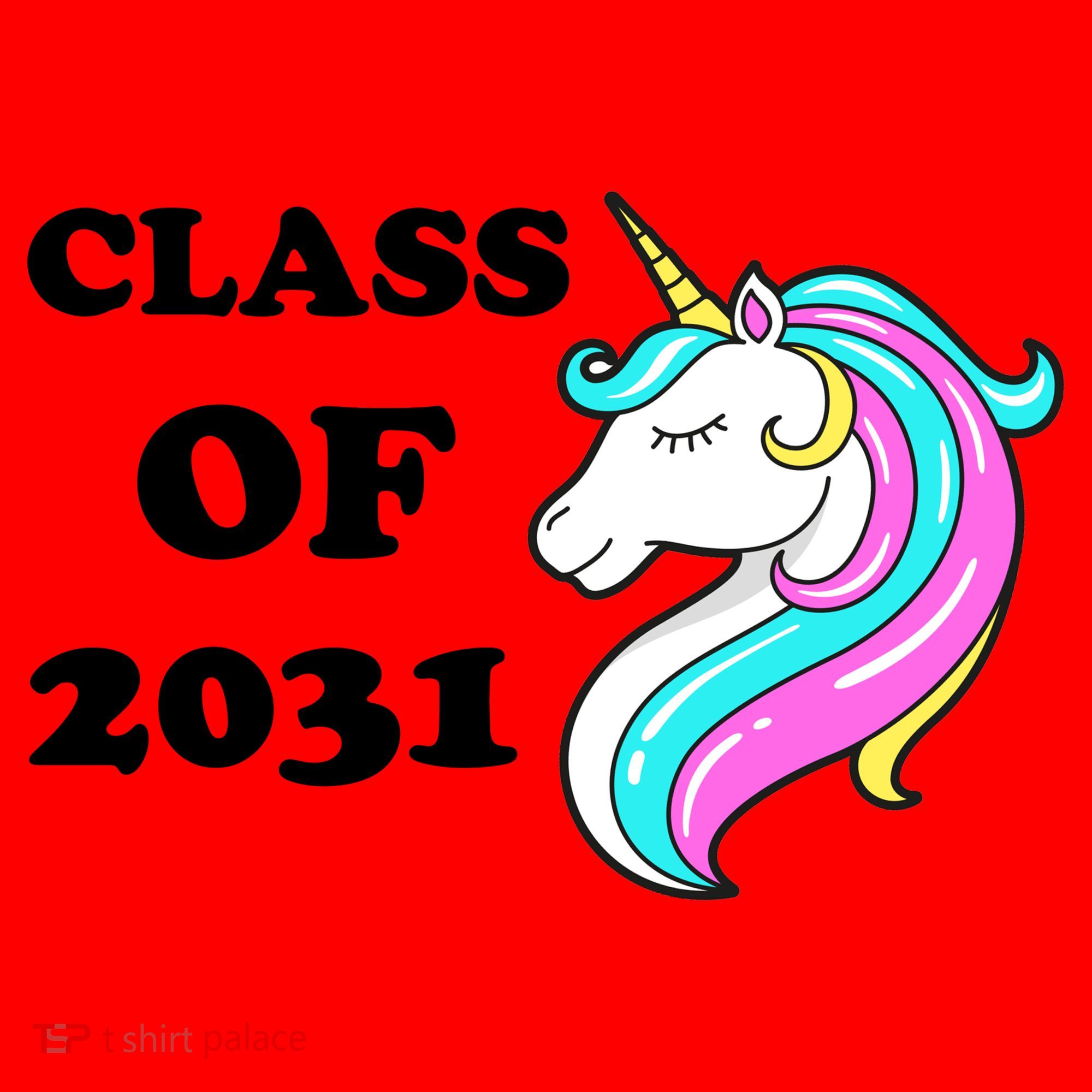 Class Of 2031 Unicorn Santa Hat
