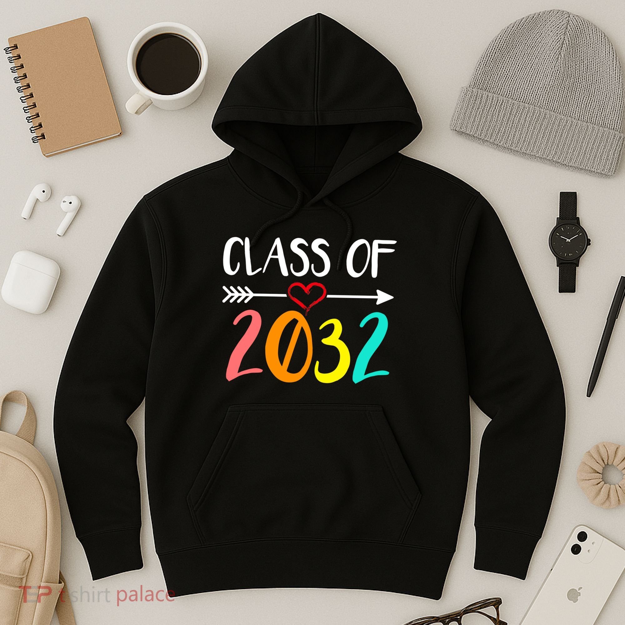 Class Of 2032 First Day Of School Kindergarten Hoodie