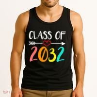 Class Of 2032 First Day Of School Kindergarten Tank Top thumb 3