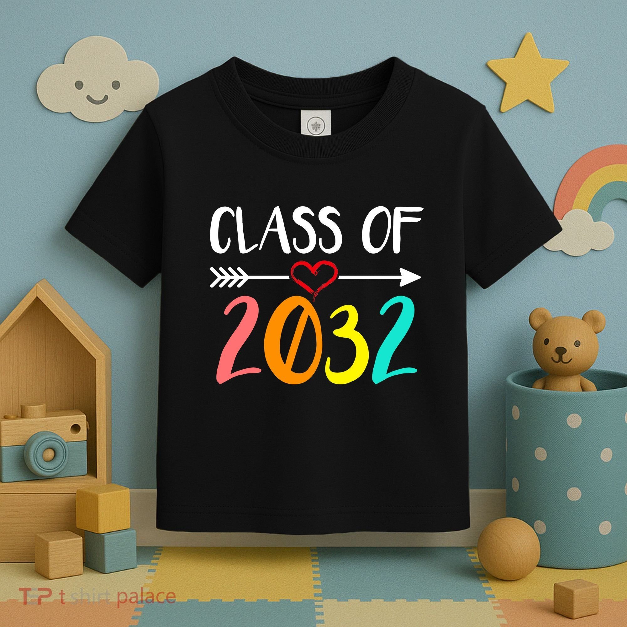 Class Of 2032 First Day Of School Kindergarten Toddler T-Shirt