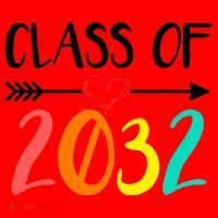 Class Of 2032 First Day Of School Kindergarten Santa Hat thumb 1