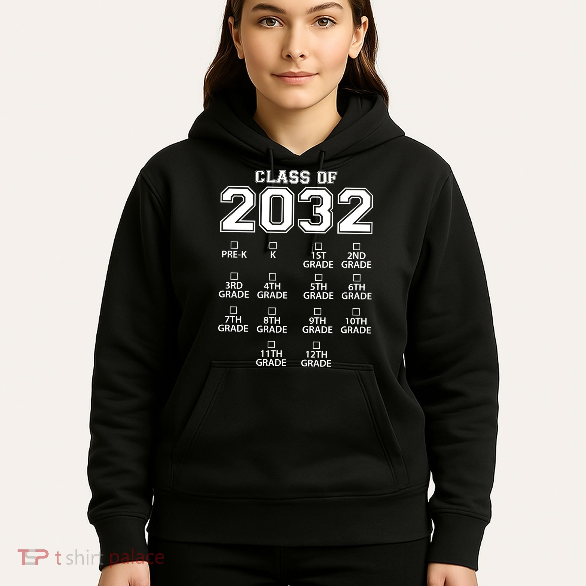 Class Of 2032 Grades Checklist Funny Hoodie