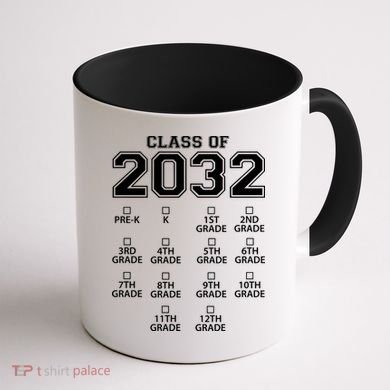 Class Of 2032 Grades Checklist Funny Coffee Mug back