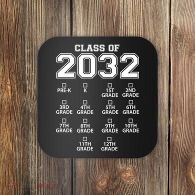 Class Of 2032 Grades Checklist Funny Coaster