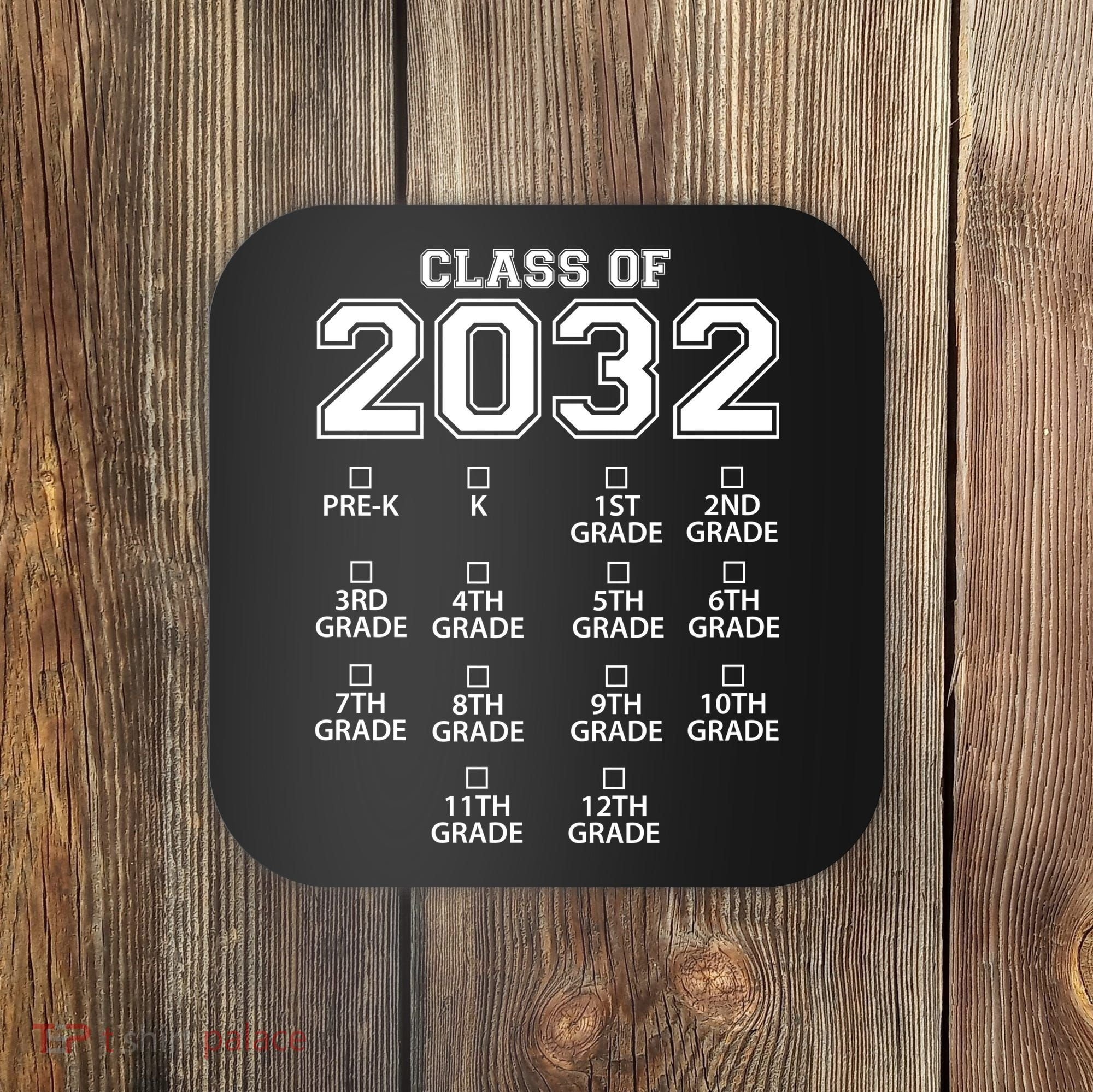 Class Of 2032 Grades Checklist Funny Coaster