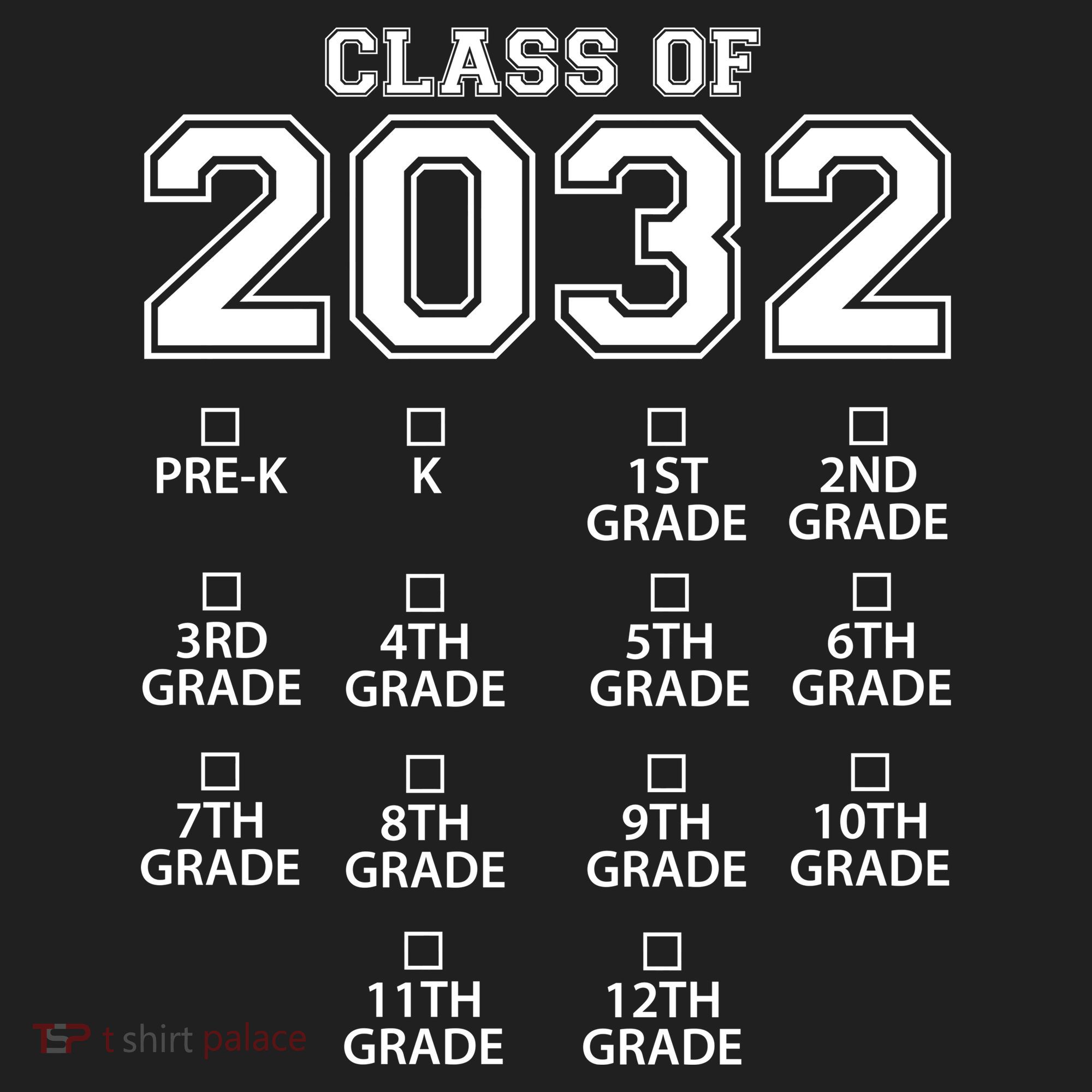 Class Of 2032 Grades Checklist Funny Golf Towel