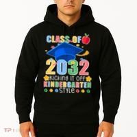 Class of 2032 Kicking off Kindergarten Hoodie thumb 2