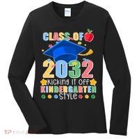 Class of 2032 Kicking off Kindergarten Women's Long Sleeve Shirt thumb 0