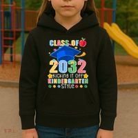 Class of 2032 Kicking off Kindergarten Kids Hoodie thumb 3