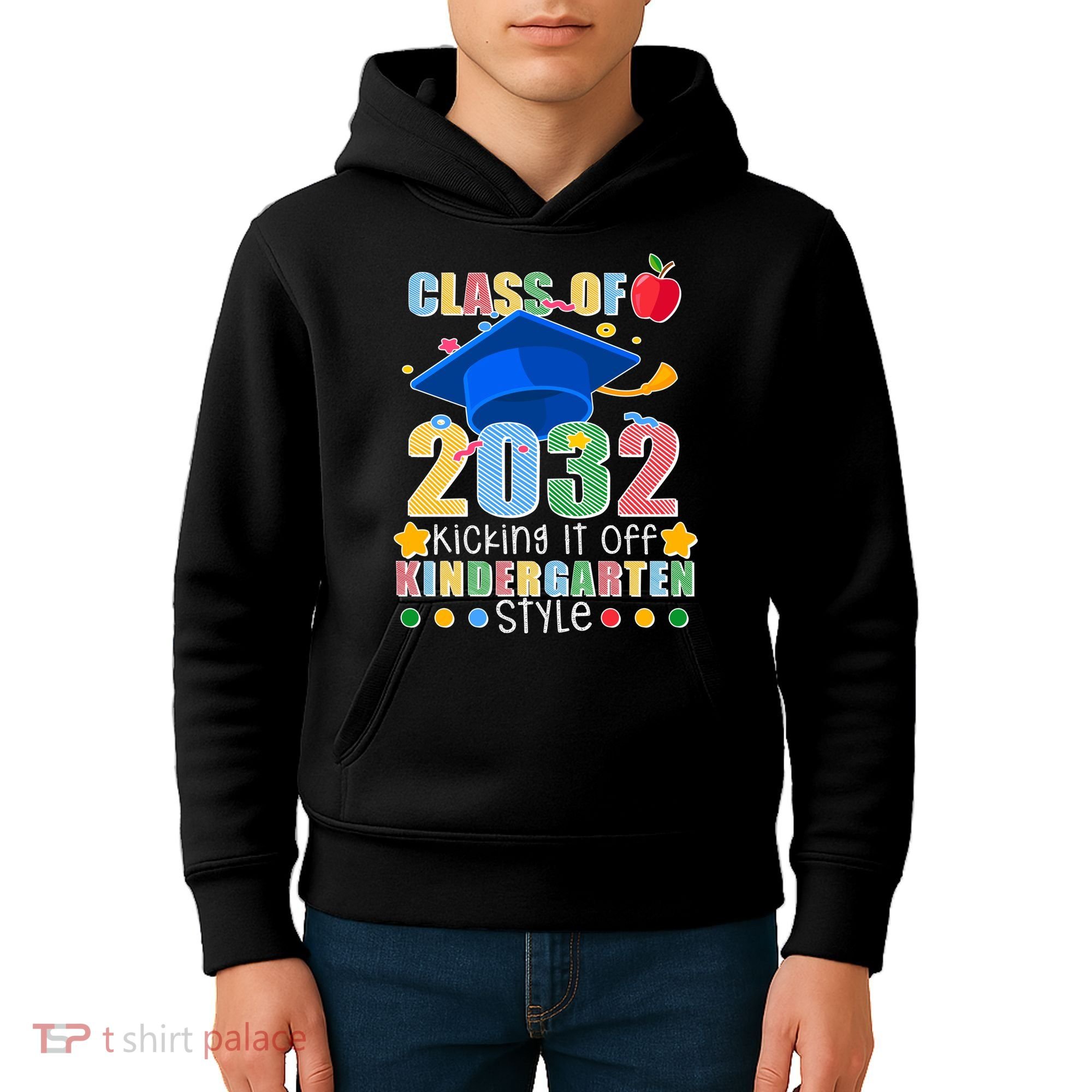 Class of 2032 Kicking off Kindergarten Kids Hoodie