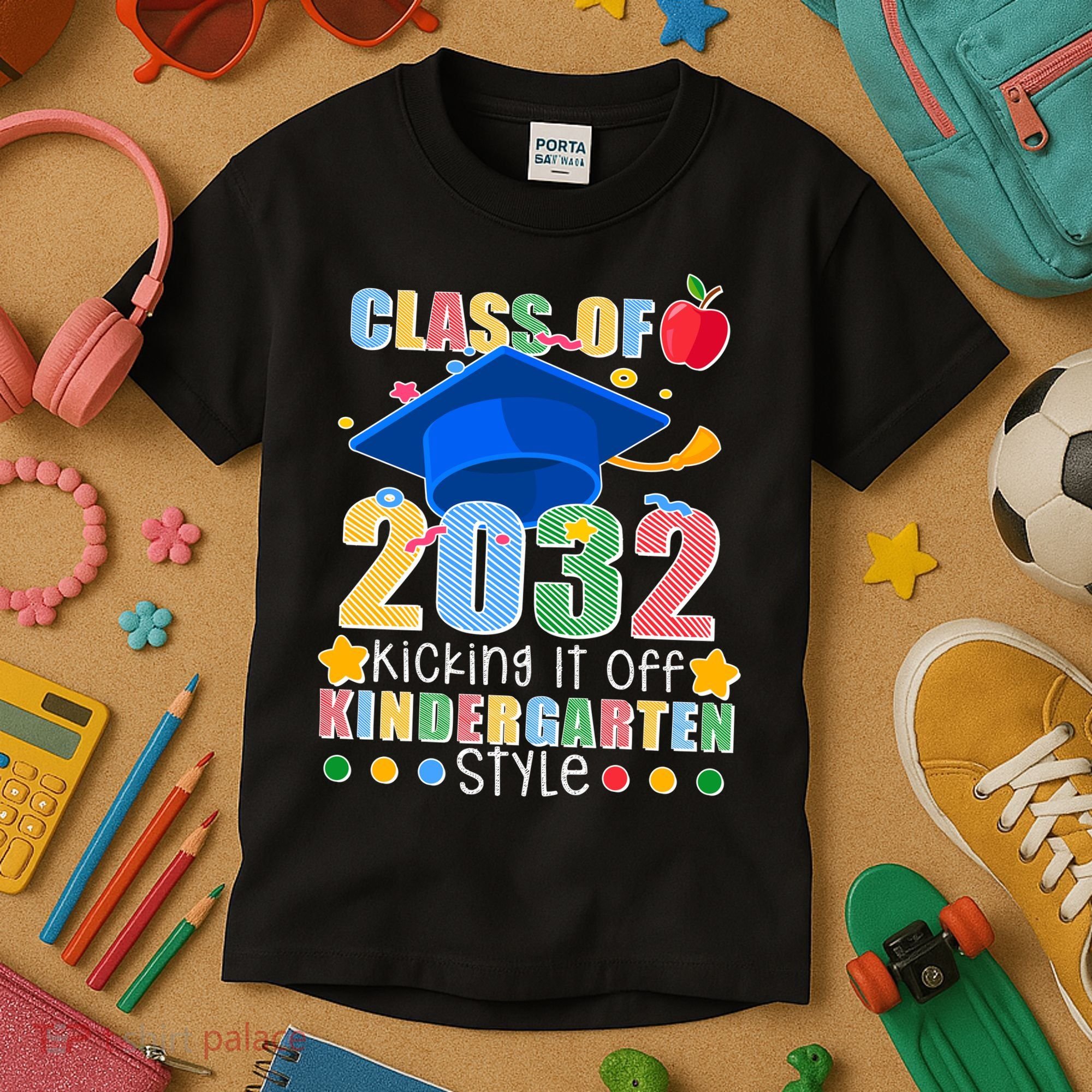 Class of 2032 Kicking off Kindergarten Kids T-Shirt