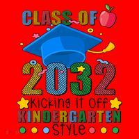 Class of 2032 Kicking off Kindergarten Santa Hat thumb 1